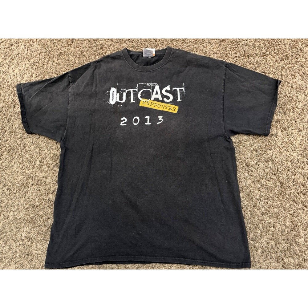 Rare Port & Company Outcast Supporters 2013 Black T-Shirt Adult Size 2XL